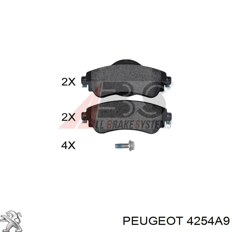 Купити 4254A9 Peugeot/Citroen Колодки гальмівні передні, дискові