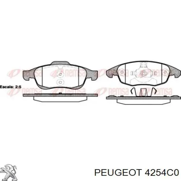 Гальмівні колодки Peugeot/Citroen 4254C0 ціна, від 19.63 USD