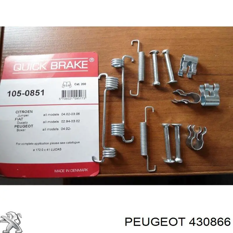 Монтажний комплект задніх барабанних колодок Peugeot/Citroen 430866 ціна, від 8.72 USD