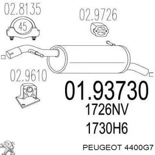 4400G7 Peugeot/Citroen Супорт тормзной