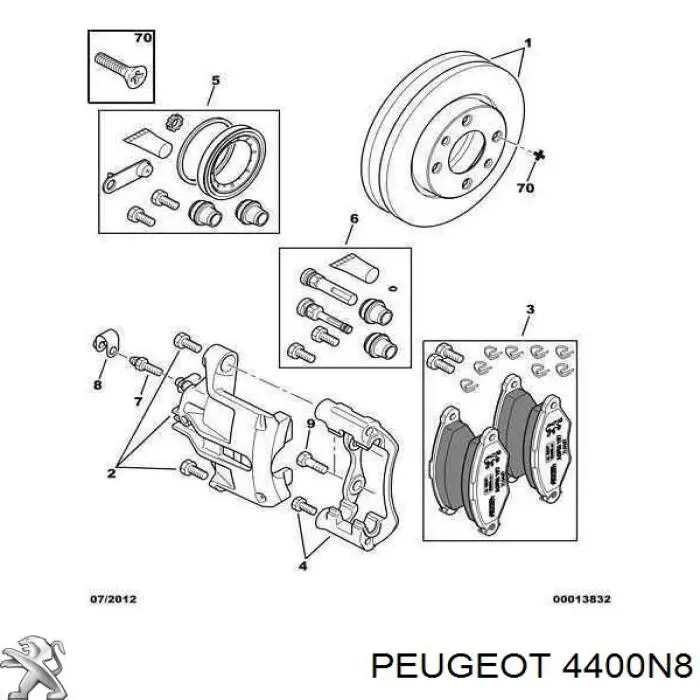 Супорт гальмівний, передній, лівий Peugeot/Citroen 4400N8