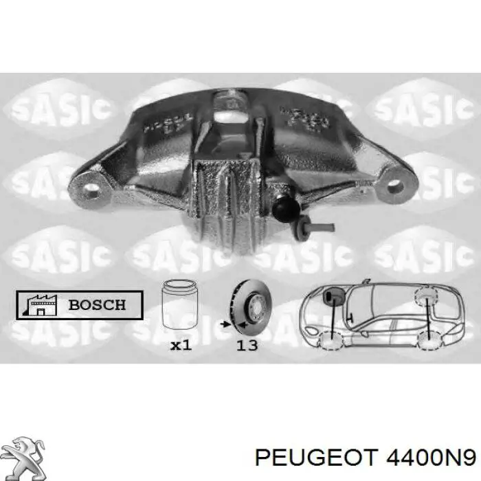 4400N9 Peugeot/Citroen ремкомплект супорту гальмівного переднього