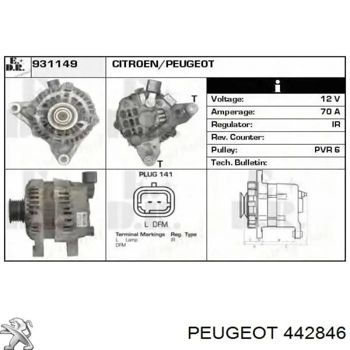 442846 Peugeot/Citroen штуцер прокачування супорту гальмівного, заднього