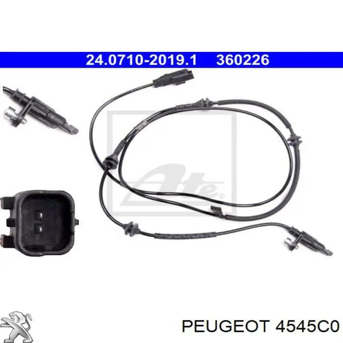 Датчик АБС (ABS) задній Peugeot/Citroen 4545C0 ціна, від 22.78 USD