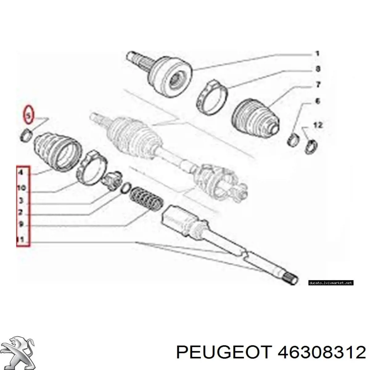 Купити 46308312 Peugeot/Citroen ШРУС внутрішній, тришиб/трипод/тріпоід