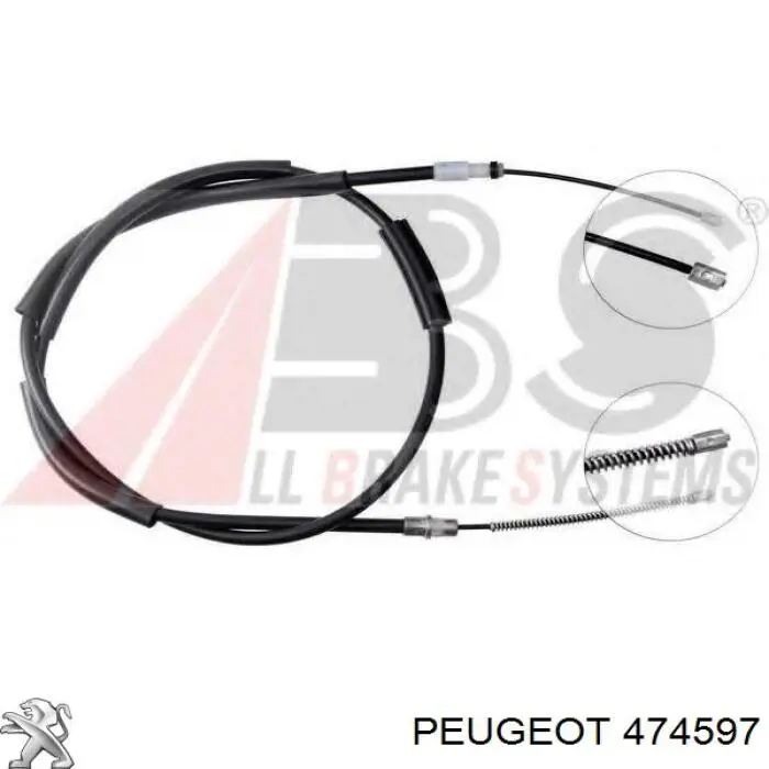 Купити 474597 Peugeot/Citroen Трос ручного гальма задній, лівий