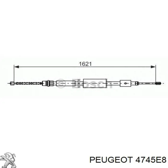 4745E8 Peugeot/Citroen трос ручного гальма задній, правий/лівий