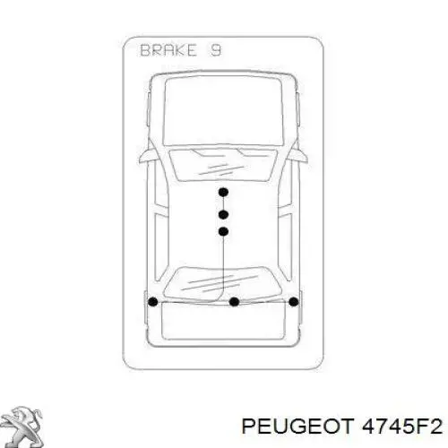 Купити 4745F2 Peugeot/Citroen Трос ручного гальма задній, лівий