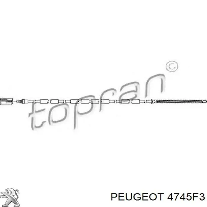 Трос стоянкового гальма задній правий Peugeot/Citroen 4745F3 ціна, від 11.23 USD