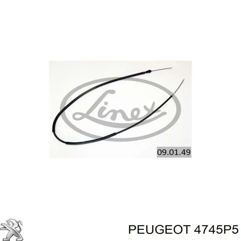 4745P5 Peugeot/Citroen Трос ручника задній лівий