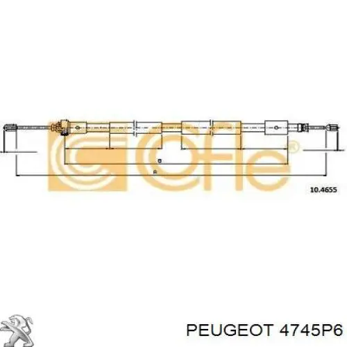 4745P6 Peugeot/Citroen Трос стоянкового гальма задній правий