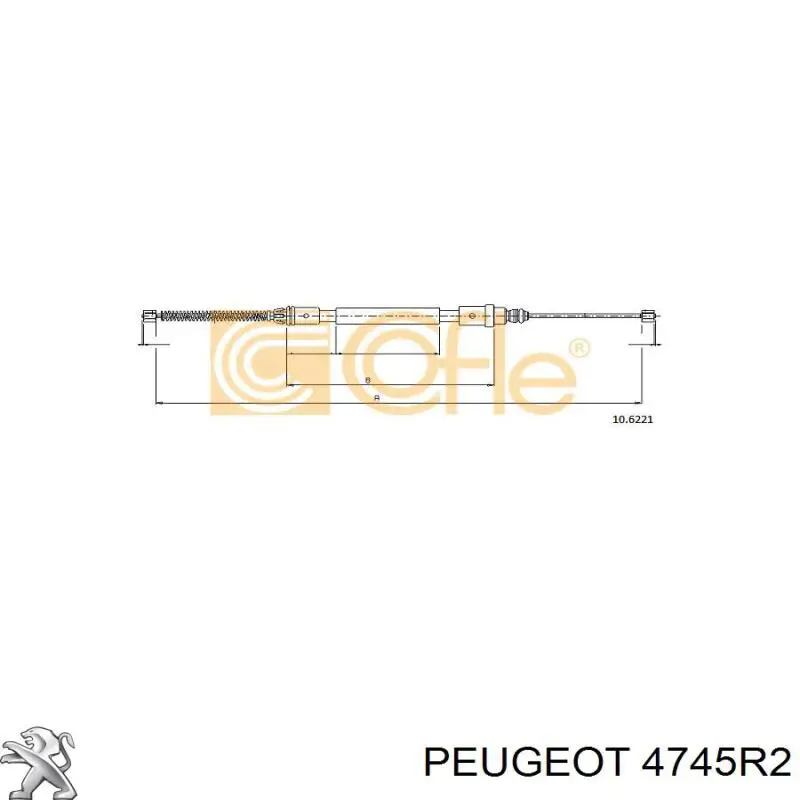 4745R2 Peugeot/Citroen Трос стоянкового гальма задній правий