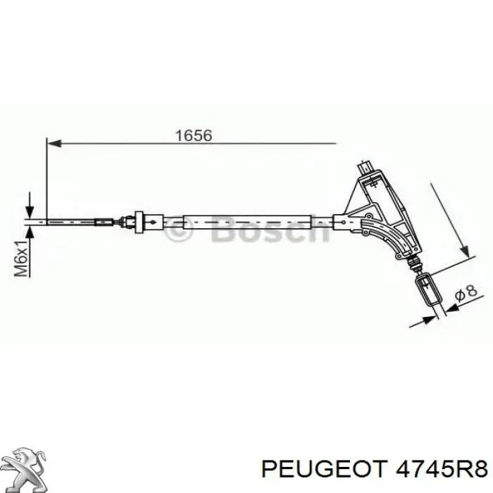 Трос стоянкового гальма передній Peugeot/Citroen 4745R8 ціна, від 19.20 USD