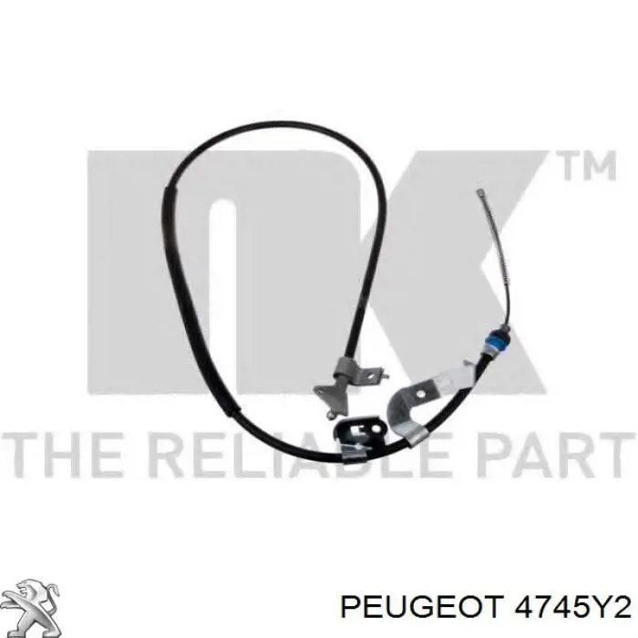 Трос стоянкового гальма задній правий Peugeot/Citroen 4745Y2 ціна, від 17.59 USD