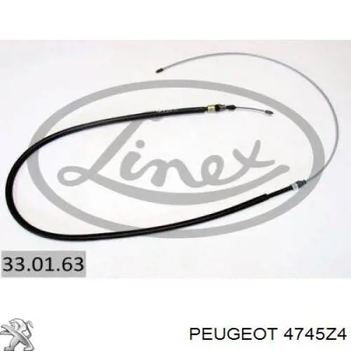 Купити 4745Z4 Peugeot/Citroen Трос ручного гальма задній, правий/лівий