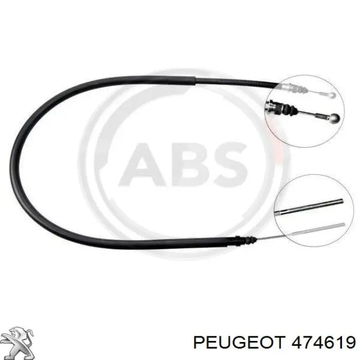 474619 Peugeot/Citroen Трос ручника задній лівий