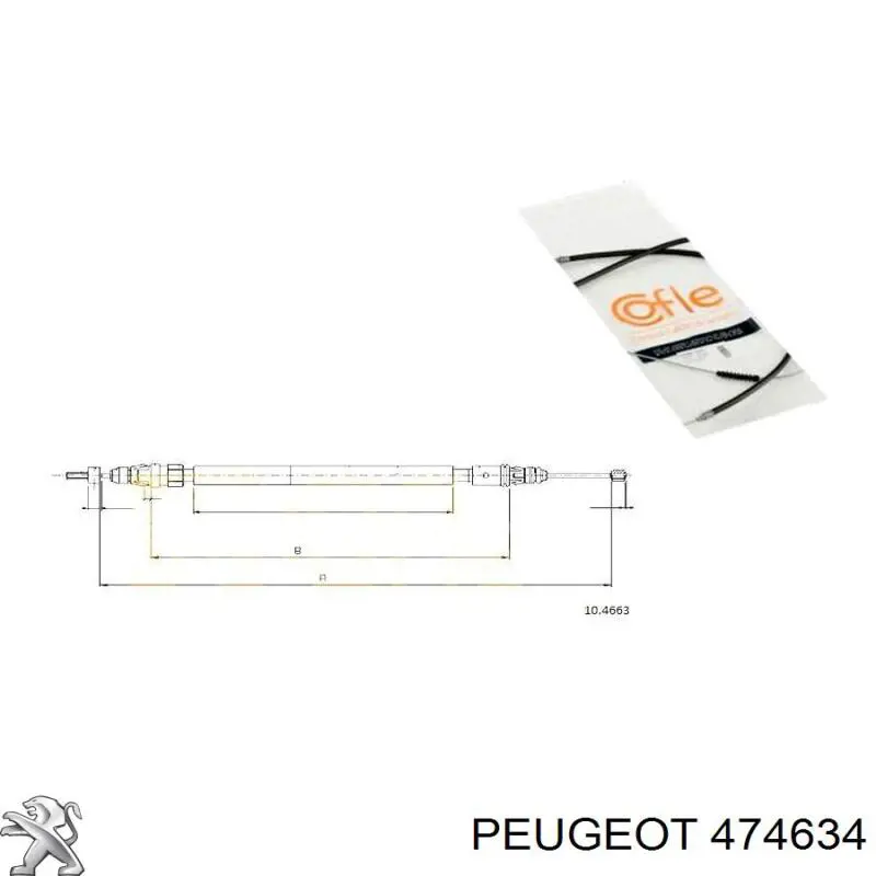 Трос стоянкового гальма задній лівий Peugeot/Citroen 474634 ціна, від 13.21 USD
