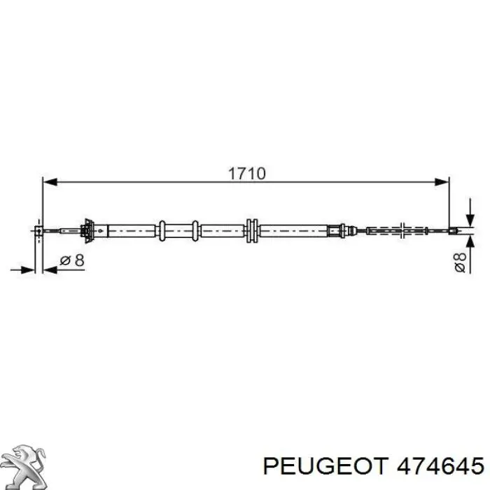 Трос ручного гальма задній, правий Peugeot/Citroen 474645 ціна, від 13.66 USD