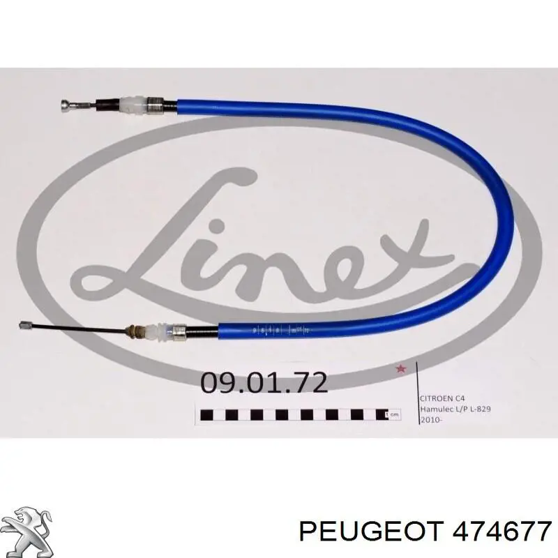 Трос ручного гальма задній, правий/лівий Peugeot/Citroen 474677 ціна, від 12.37 USD
