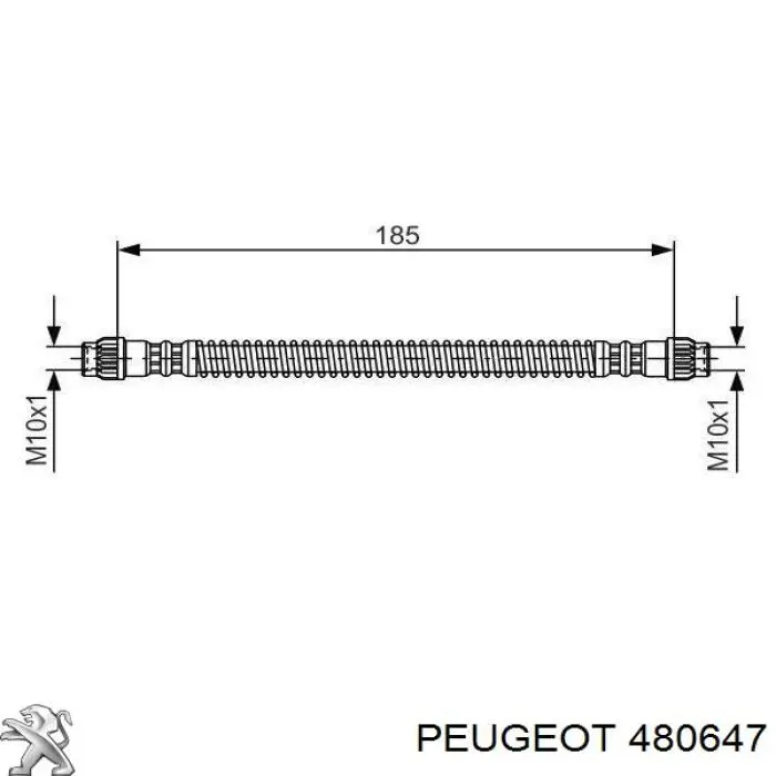 480647 Peugeot/Citroen Шланг гальмівний задній