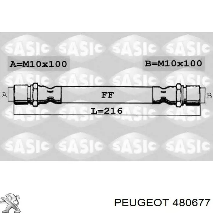 Шланг гальмівний задній Peugeot/Citroen 480677 ціна, від 6.54 USD