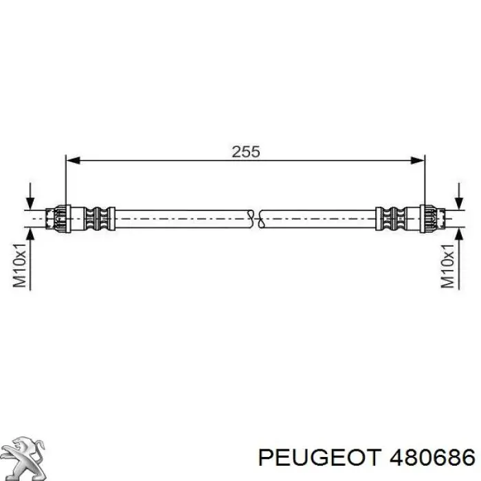 Шланг гальмівний задній Peugeot/Citroen 480686 ціна, від 4.33 USD