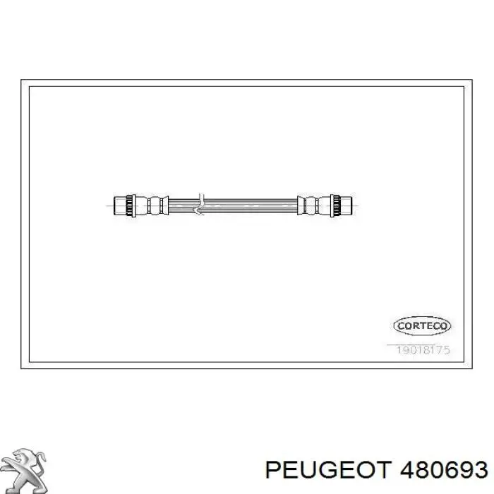 480693 Peugeot/Citroen шланг гальмівний задній, лівий