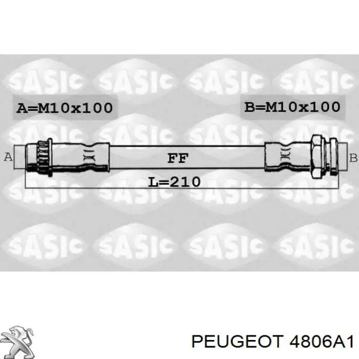 Шланг гальмівний задній Peugeot/Citroen 4806A1 ціна, від 4.96 USD