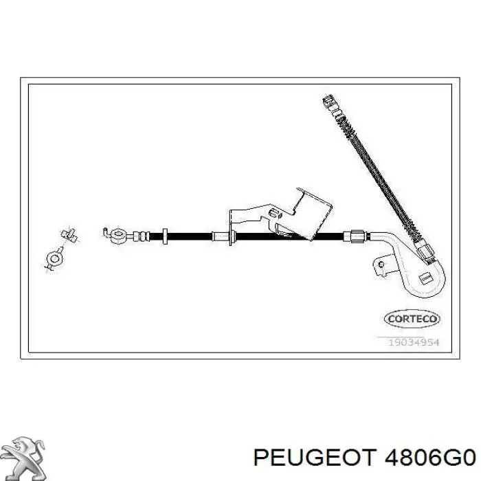 Шланг гальмівний передній, правий K&K FT0809 ціна, від 38.02 USD