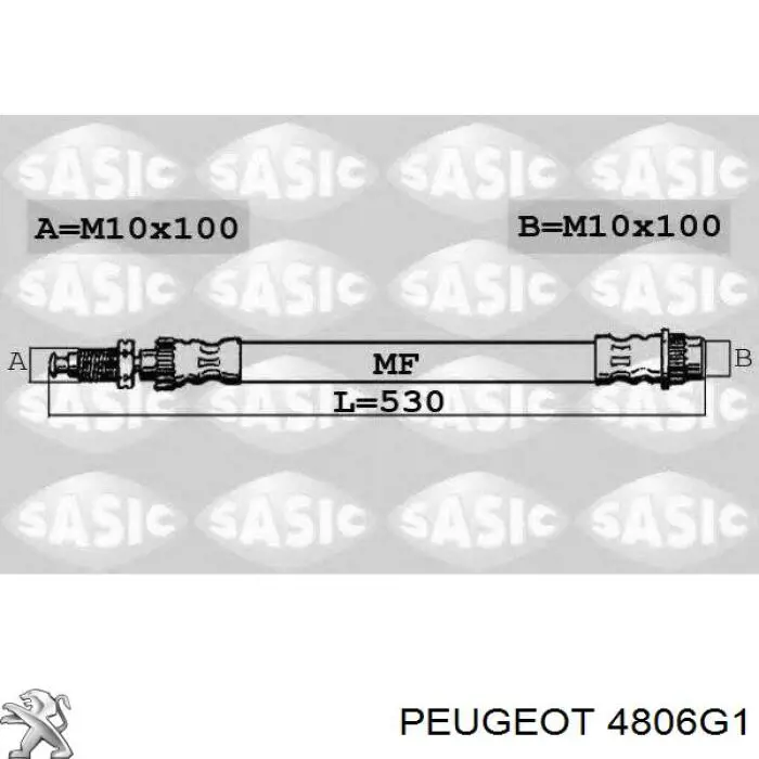 Шланг гальмівний передній Peugeot/Citroen 4806G1 ціна, від 12.98 USD