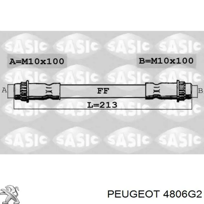 Шланг гальмівний задній 4806G2 Peugeot/Citroen