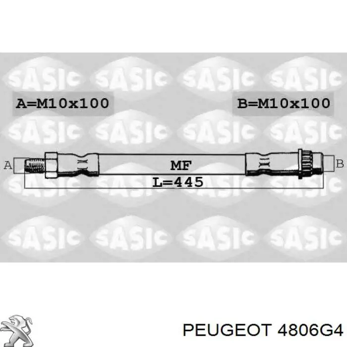 Купити 4806G4 Peugeot/Citroen Гальмівні шланги передні