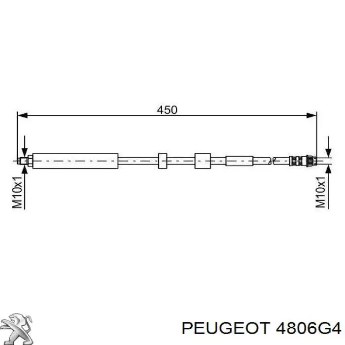 Шланг гальмівний передній Peugeot/Citroen 4806G4 ціна, від 8.43 USD