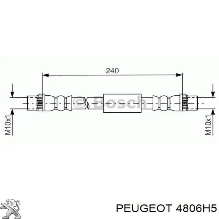 4806H5 Peugeot/Citroen шланг гальмівний задній
