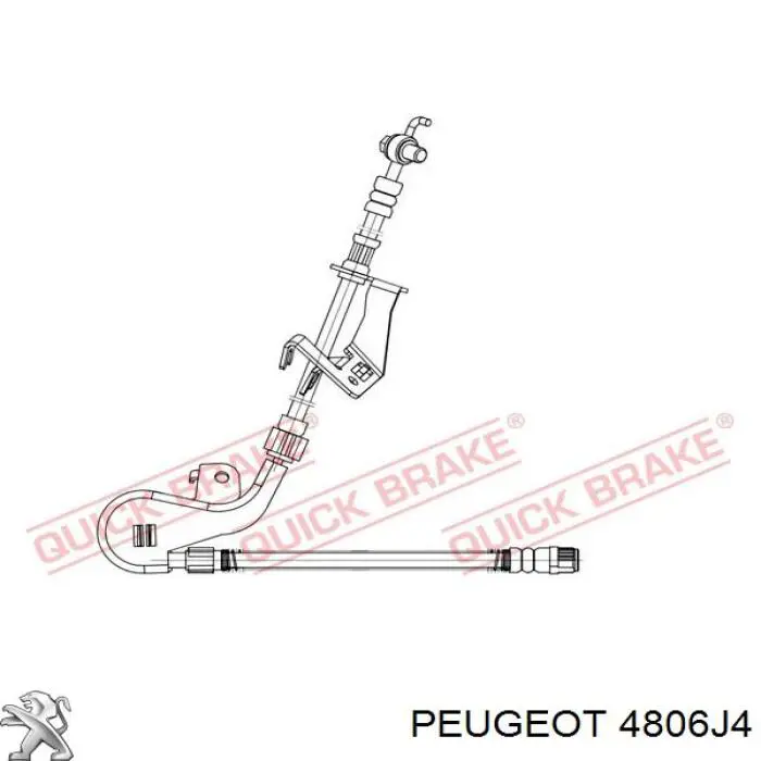 Шланг гальмівний передній, правий Peugeot/Citroen 4806J4 ціна, від 41.73 USD