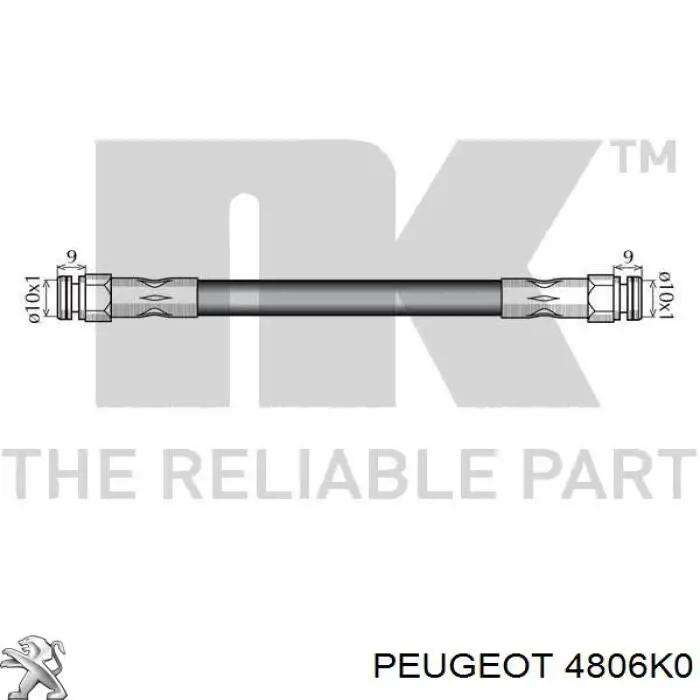 4806K0 Peugeot/Citroen шланг гальмівний задній