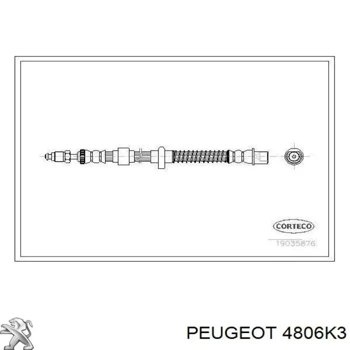 Шланг гальмівний задній, правий Peugeot/Citroen 4806K3 ціна, від 20.36 USD