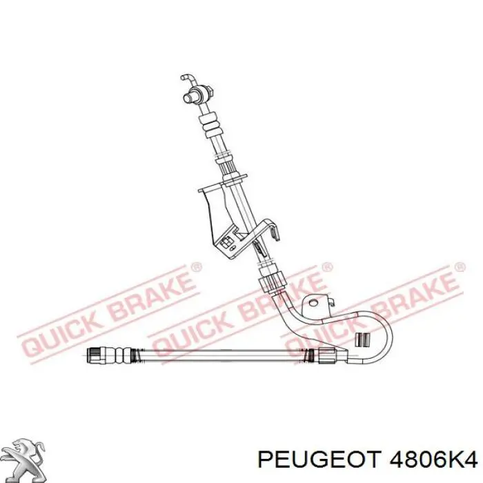 Шланг гальмівний передній, лівий Peugeot/Citroen 4806K4 ціна, від 44.53 USD