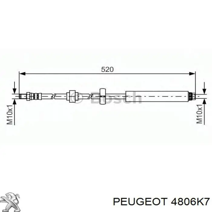 Шланг гальмівний передній 4806K7 Peugeot/Citroen