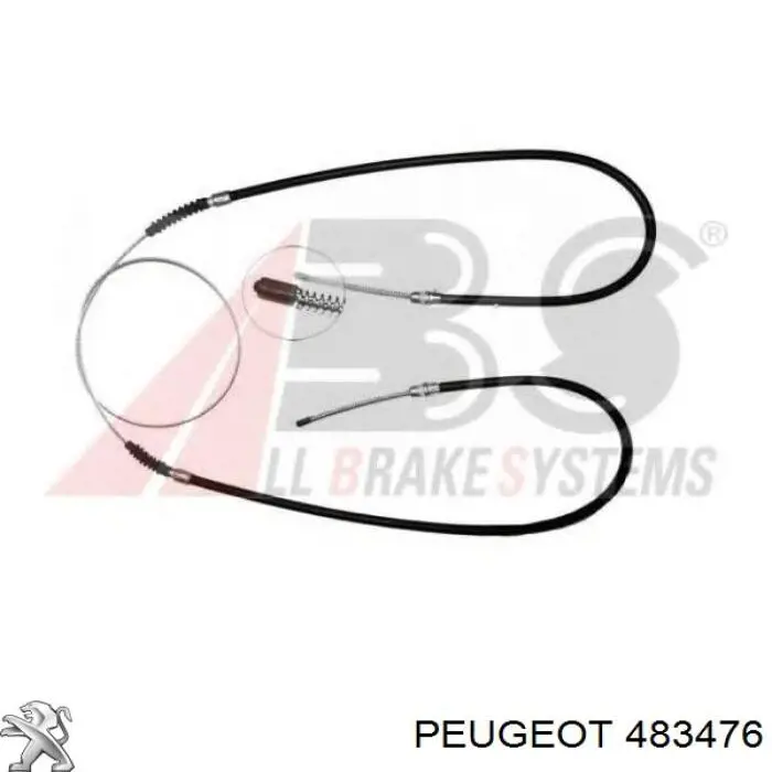 Купити 483476 Peugeot/Citroen Трос ручного гальма задній, правий/лівий