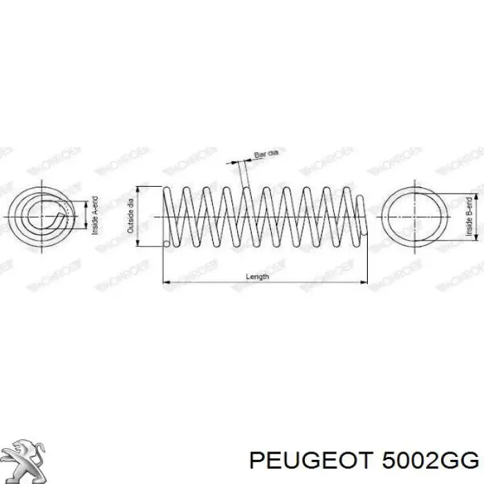 Пружина передня 5002GG Peugeot/Citroen