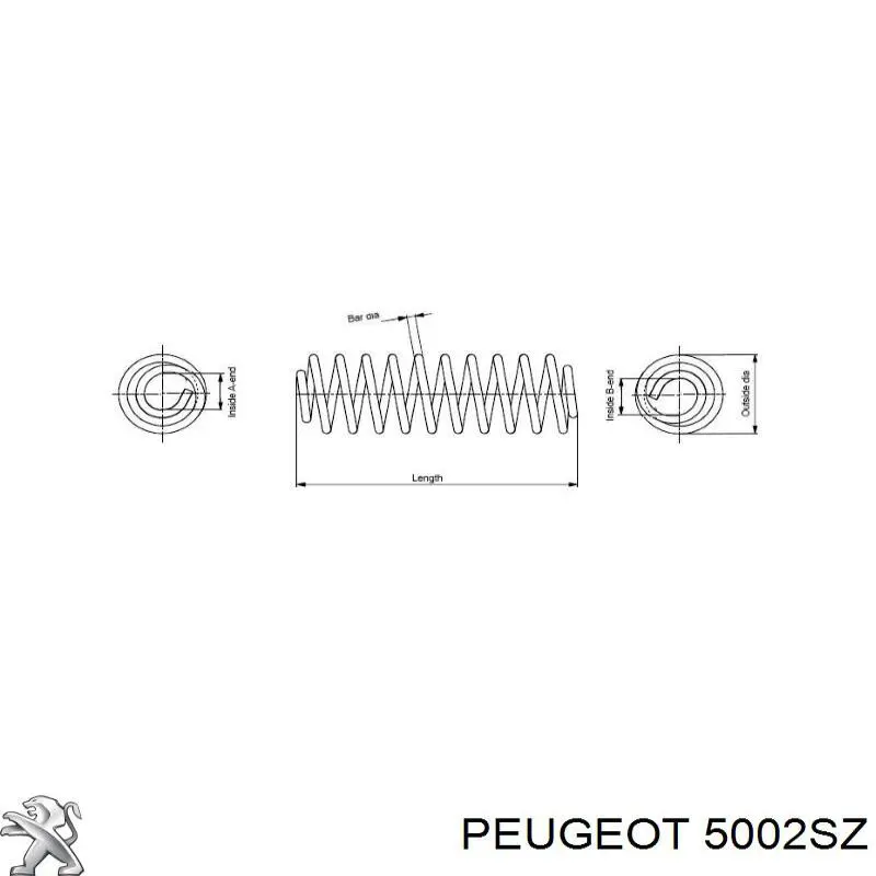 Пружина передня Peugeot/Citroen 5002SZ ціна, від 29.53 USD