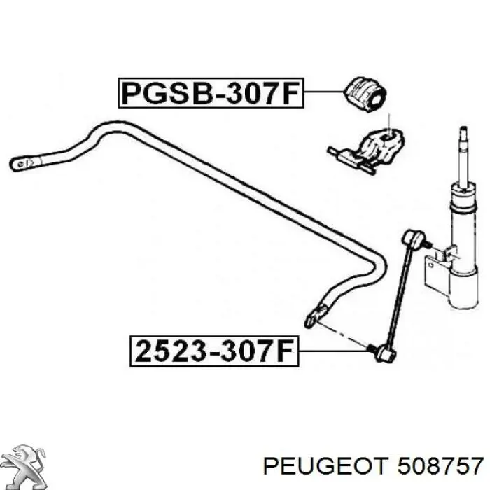 Стійка переднього стабілізатора Peugeot/Citroen 508757