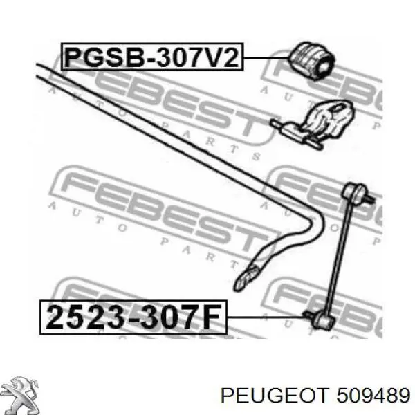 Купити 509489 Peugeot/Citroen Подушка стабілізатора передня