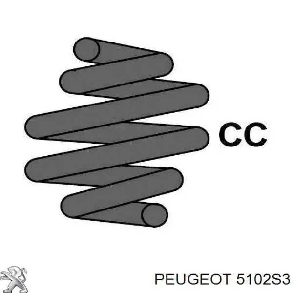 5102S3 Peugeot/Citroen Пружина підвіски задня