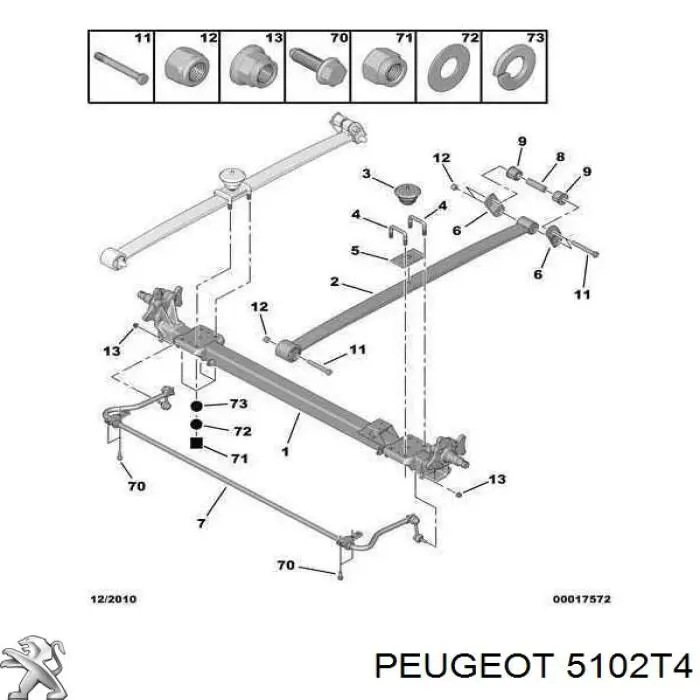 Купити 5102T4 Peugeot/Citroen Ресори задні (пружини задньої підвіски)
