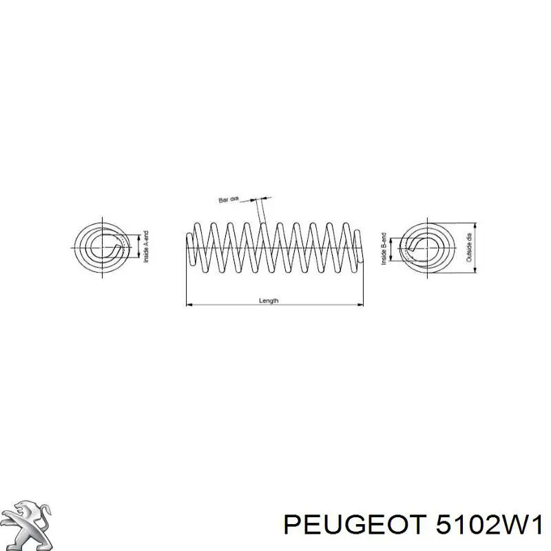 Пружина задня Peugeot/Citroen 5102W1 ціна, від 29.89 USD