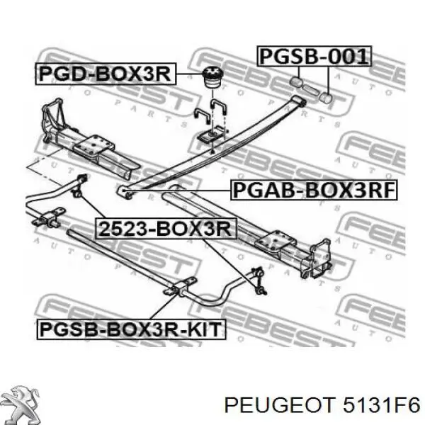 5131F6 Peugeot/Citroen сайлентблок сережки ресори
