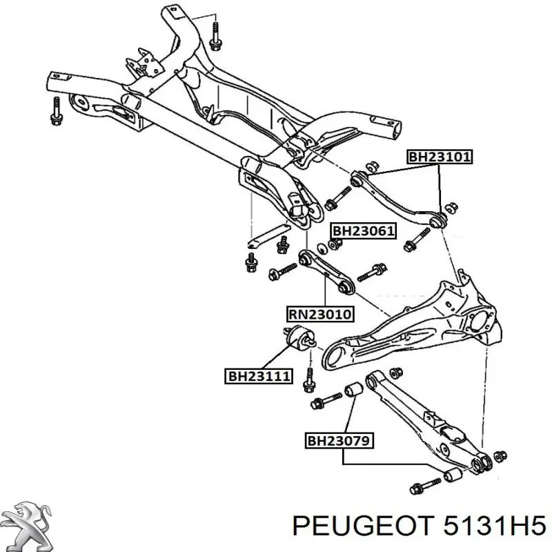 Сайлентблок заднього поздовжнього важеля, передній Peugeot/Citroen 5131H5 ціна, від 19.74 USD