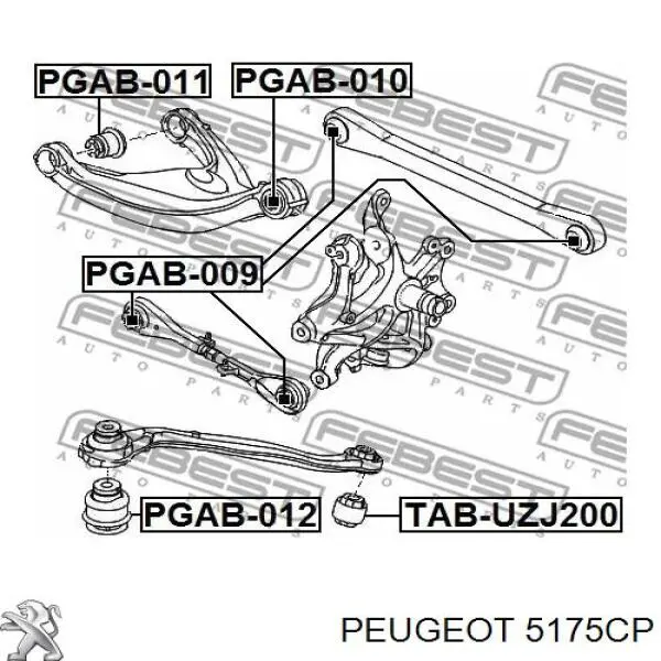 Важіль підвіски задній правий Peugeot/Citroen 5175CP ціна, від 38.01 USD